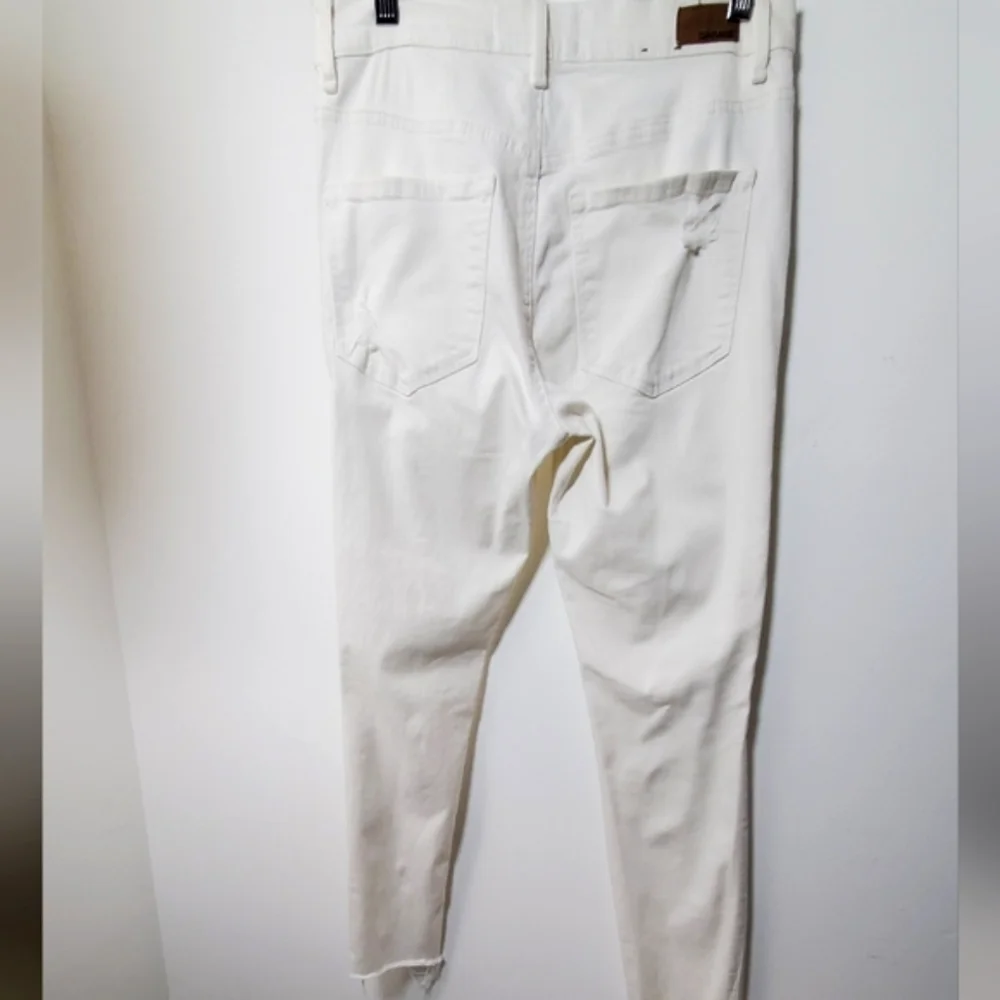 Garage White Distressed Skinny Jeans